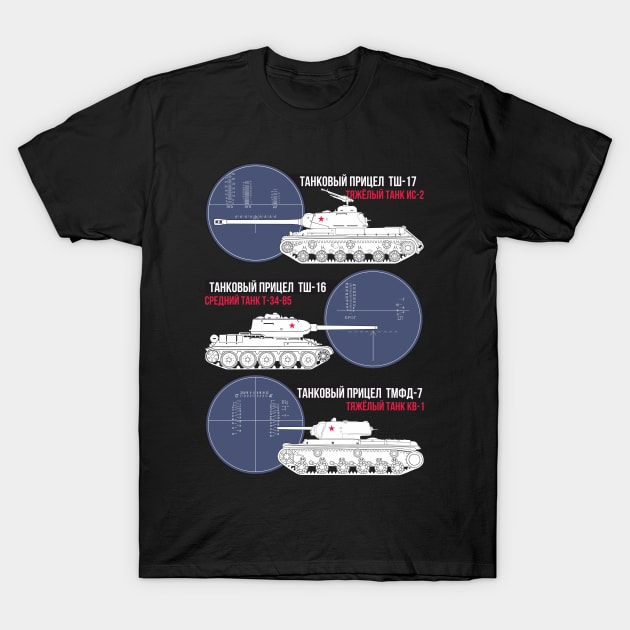 Soviet tanks and their sights T-Shirt by FAawRay